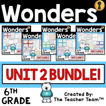 Preview of Wonders 6th Grade Unit 2 Supplement, 2017 | Printable Bundle