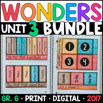 Preview of Wonders 2017 6th Grade Unit 3 BUNDLE: Interactive Supplements with GOOGLE