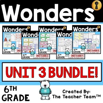 Preview of Wonders 6th Grade Unit 3 Supplement, 2017 | Printable Bundle