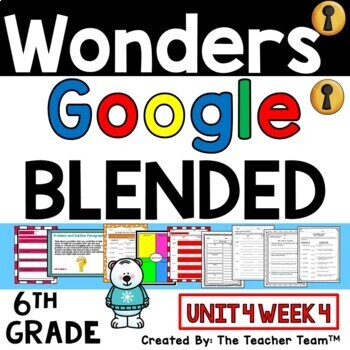 Preview of Wonders 6th Grade Unit 4 Week 4, 2017 | Printable and Google Slides Bundle