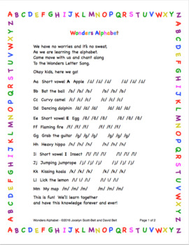 Preview of Wonders Alphabet & Wonders Words Song Bundle