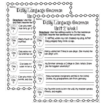 Wonders Daily Oral Language Dol 4th Grade Unit 2 Grammar Tpt