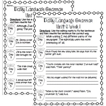 Wonders Daily Oral Language 5th Grade Unit 6 By Crayonsandsunshine