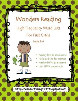 Preview of Wonders - First Grade - High Frequency Word List
