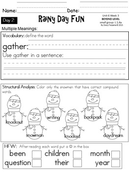 Wonders First Grade: Small Group Resources-Unit 6 by Stacy Tessena