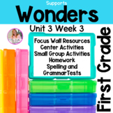 Wonders Reading First Grade Unit 3 Week 3 Centers and Smal