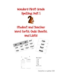 Wonders First Grade Word Study Spelling Unit 1
