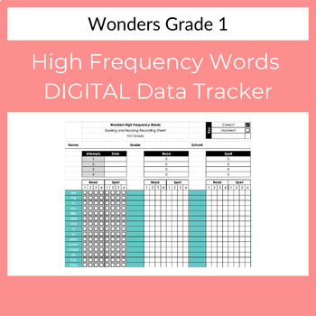 Preview of Wonders Grade 1 High Frequency Word DIGITAL Data Tracker