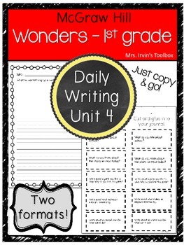 Preview of Wonders Grade 1 Unit 4 Daily Writing and Reading Response