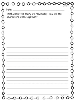 Wonders Grade 1 Unit 6 Daily Writing and Reading Response by Mrs Irvins ...