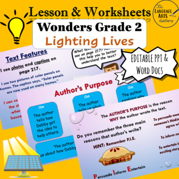 Preview of Wonders Grade 2 Unit 3 Lighting Lives (Editable) Companion Resource