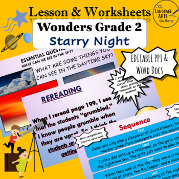 Preview of Wonders Grade 2 Unit 3 Starry Night (Editable) Companion Resource