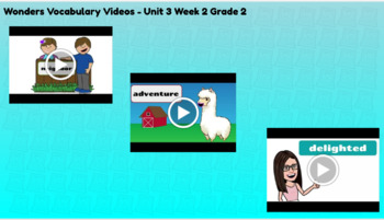 Preview of Wonders Grade 2 Unit 3 Week 2 Vocabulary Videos