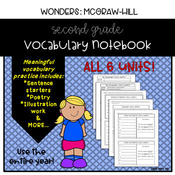 Preview of Wonders Grade 2 Vocabulary Notebook Bundle