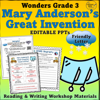 Preview of Wonders Grade 3 Unit 1 Week 4 MARY ANDERSON'S GREAT INVENTION Companion Resource