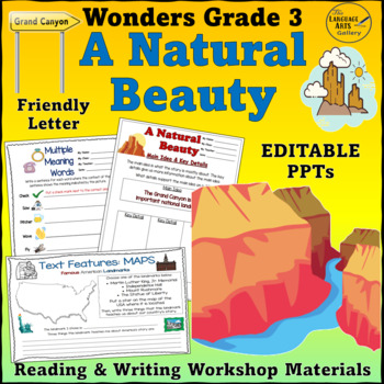 Preview of Wonders Grade 3 Unit 1 Week 5 A NATURAL BEAUTY Editable Companion Resource