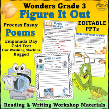 Preview of Wonders Grade 3 Unit 2 Week 5 FIGURE IT OUT POEMS Editable Companion Resource