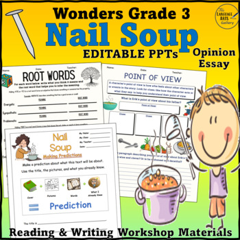 Preview of Wonders Grade 3 Unit 4 NAIL SOUP Editable Companion Resource