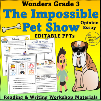 Preview of Wonders Grade 3 Unit 4 THE IMPOSSIBLE PET SHOW Editable Companion Resource