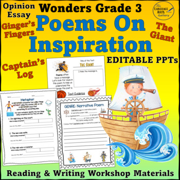 Preview of Wonders Grade 3 Unit 4 Week 5 POEMS ON INSPIRATION Editable Companion Resource