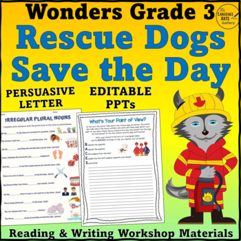 Preview of Wonders Grade 3 Unit 5 RESCUE DOGS SAVE THE DAY Editable Companion Resource