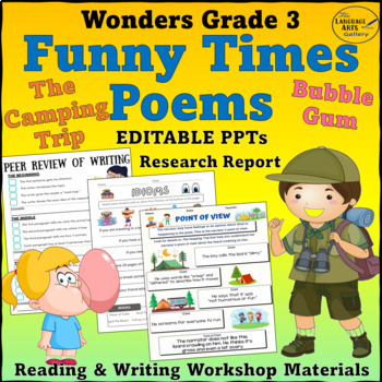 Preview of Wonders Grade 3 Unit 6 FUNNY TIMES POEMS Editable Companion Resource