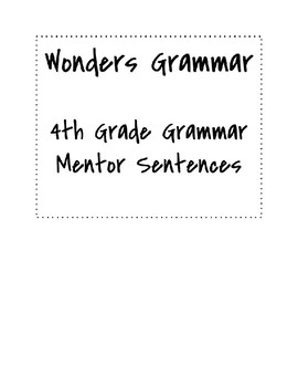 Preview of Wonders Grade 4 Grammar Mentor Sentences- ALL UNITS