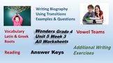 Wonders Grade 4 Unit 5 Week 3 All Worksheets