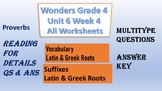 Wonders Grade 4 Unit 6 Week 4 All Worksheets
