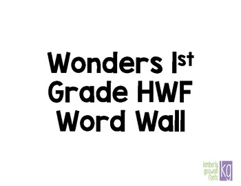 Preview of Wonders High Frequency Word Wall Cards/ Flash Cards