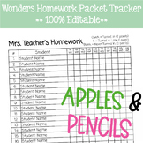 Wonders Homework Packet Tracker - Editable Google Slide