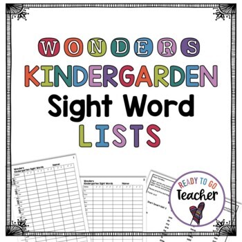 Preview of Wonders Kindergarten Sight Words List