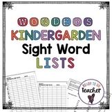 Wonders Kindergarten Sight Words List