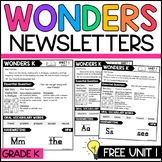 Wonders Kindergarten Weekly Newsletters 2023, 2020, and 20