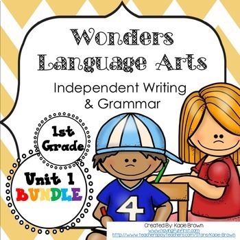 Preview of Wonders Writing 1st grade Language Arts Writing and Grammar Unit 1 Bundle