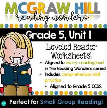 Preview of Wonders Leveled Reader Worksheets - GRADE 5, UNIT 1 (Pre-2020)