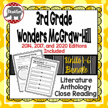 Preview of Wonders McGraw Hill 3rd Grade Close Reading Literature Anthology Unit 1-6 Bundle
