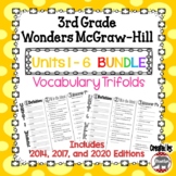 Wonders McGraw Hill 3rd Grade Vocabulary Trifold - Units 1