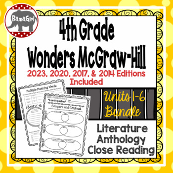 Preview of Wonders McGraw Hill 4th Grade Close Reading Literature Anthology Unit 1-6 Bundle