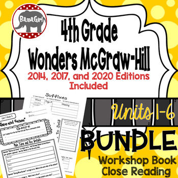 Preview of Wonders McGraw Hill 4th Grade Close Reading (Workshop Book) - Units 1-6 *Bundle*