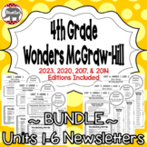 Wonders 2023, 2020, 2017 McGraw Hill 4th Grade Newsletters