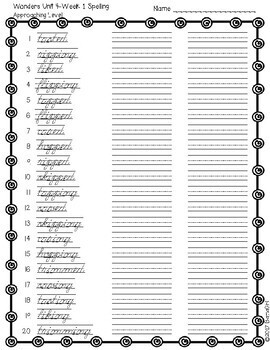 wonders mcgraw hill 4th grade spelling cursive handwriting practice unit 4