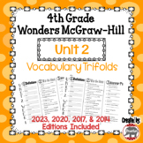 Wonders McGraw Hill 4th Grade Vocabulary Trifold - Unit 2