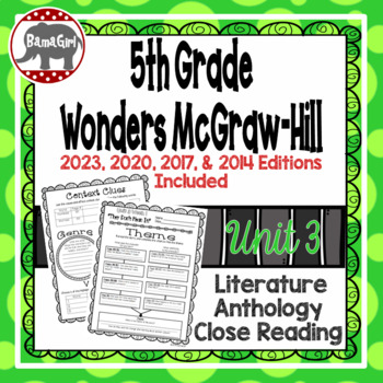 wonders grade mcgraw hill book literature anthology unit reading close 3rd 5th 6th teacherspayteachers