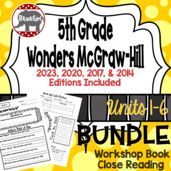 Preview of Wonders McGraw Hill 5th Grade Close Reading (Workshop Book) - Units 1-6 *Bundle*