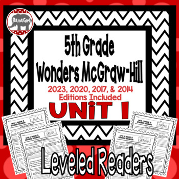 Preview of Wonders 2023, 2020, 2017 McGraw Hill 5th Grade Leveled Readers Thinkmark Unit 1