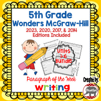Preview of Wonders McGraw Hill 5th Grade Paragraph of the Week - Units 1-6 Bundle