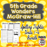 Wonders McGraw Hill 5th Grade Spelling Trifolds - Units 1-