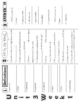 Preview of Wonders McGraw Hill 5th Grade Vocabulary Trifold - Unit 3 (Weeks 1-5)