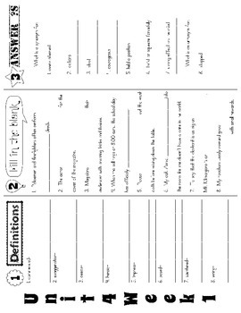 Preview of Wonders McGraw Hill 5th Grade Vocabulary Trifold - Unit 4 (Weeks 1-5)